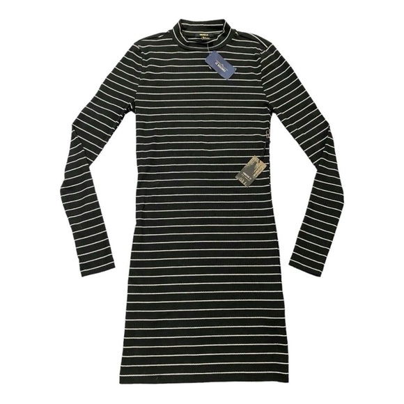 Forever 21 Dresses & Skirts - Forever 21 Striped Knit Dress S Black Long Sleeve Preppy Twee Academia
